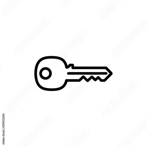 Simple Line Drawing of a Key Symbolizing Security and Access Control