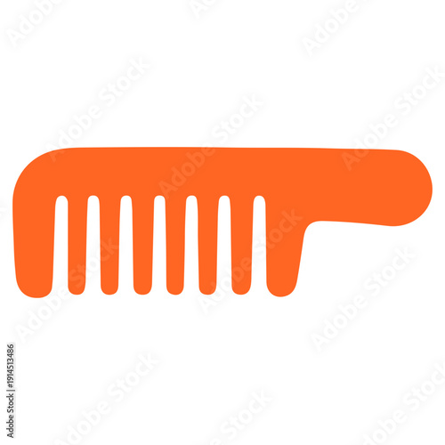 Orange comb for school personal hygiene, student grooming, classroom essentials, educational self-care, campus health, and daily care supplies with simple flat design illustration style.
