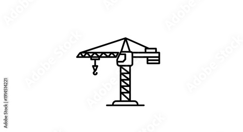 Construction Crane Tower Illustration for Industrial and Engineering Projects