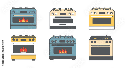 Gas Stove Line art clean creative tone vector