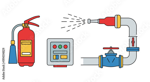 Gas Suppression Line clean dynamic style vector