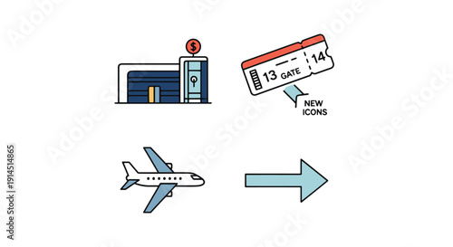 Gate Change Line art colorful digital color vector