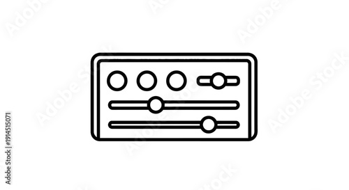 Minimalist Audio Mixer Interface with Adjustable Knobs and Sliders for Sound Control