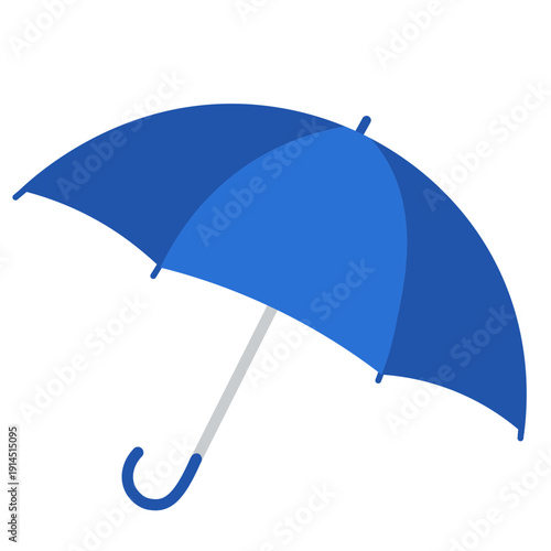 Blue umbrella perfect for school rain protection, weather safety, student commuting, outdoor activities, educational illustrations, weather awareness, and campus essentials with simple flat design ill