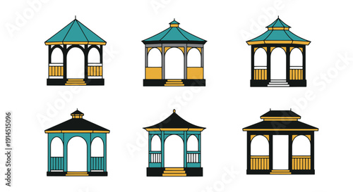 Gazebo Line art clean modern abstract illustration