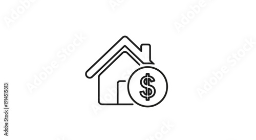 Homeownership Investment Concept with House and Dollar Coin Illustration