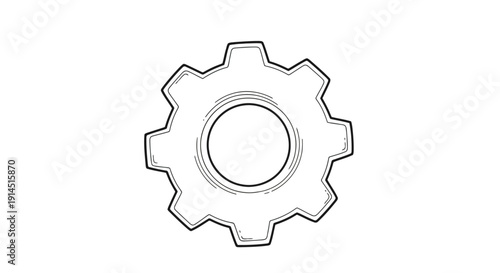 Close-up of Mechanical Gear Wheel with Technical Detailing for Engineering Design