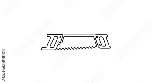 Close-up View of Classic Hand Saw Tool for Carpentry and Woodworking Projects