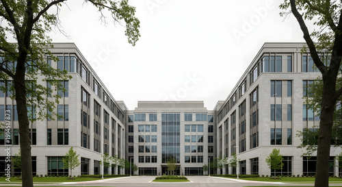 Contemporary Corporate Headquarters Exterior Showcasing Modern Architecture and Business Growth