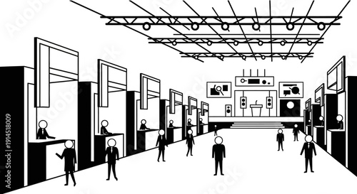 Business people in modern office space.