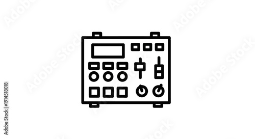 Minimalistic Electronic Music Synthesizer Icon for Sound Production and Music Creation
