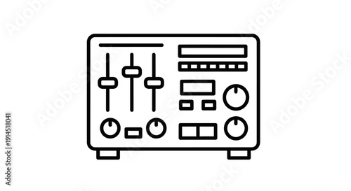 Modern Audio Mixer Equipment with Control Knobs and Faders for Sound Engineering