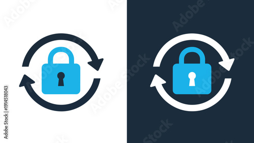 Security and protection icon set - Blue icon set - Modern style icon - Vector icon set - Glyph and solid icon set - Icon vector - Flat Design Icon - Stock illustration
