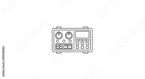 Modern Music Production Equipment with Synthesizer and Audio Mixer Setup