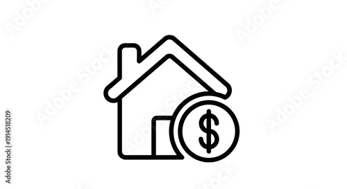 Real Estate Investment Concept with House and Dollar Sign Icon for Financial Growth and Property Market Analysis