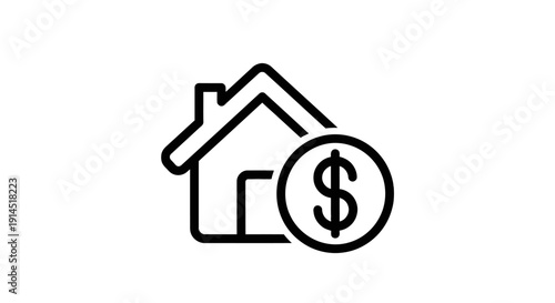 Real Estate Investment Concept with House and Dollar Sign Icon