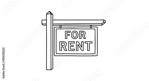 Rental Property Signboard Displaying For Rent Advert on Property Listing