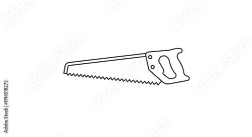 Serrated Hand Saw Tool for Carpentry and Woodworking Projects