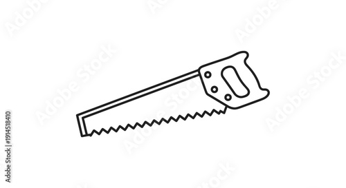 Simple Hand Saw Icon for Construction and Carpentry Tools