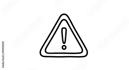 Warning Sign Icon Illustration with Exclamation Mark for Safety Caution