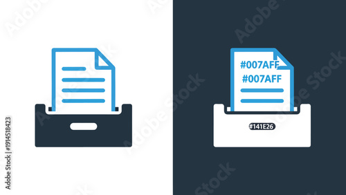 Document icons - Blue icon set - Modern style icon - Vector icon set - Glyph and solid icon set - Icon vector - Flat Design Icon - Stock illustration