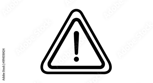 Warning Sign Icon for Safety and Caution Alert in Industrial Environment