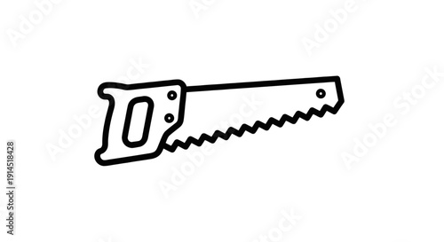 Simple Hand Saw Illustration for Carpentry and Woodworking Projects