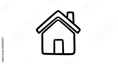 Simple Hand-Drawn House Icon for Construction and Real Estate Design