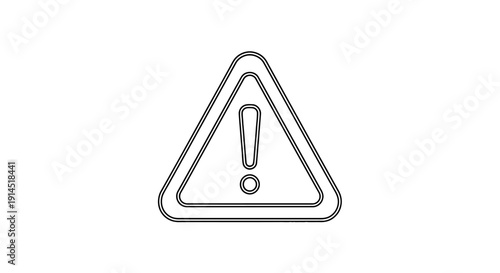 Warning Sign Icon with Exclamation Mark in a Triangle for Safety Alert