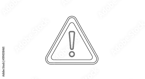 Warning Sign with Exclamation Mark in a Safety Triangle for Caution and Alert