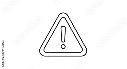 Warning Sign with Exclamation Mark Inside Triangle for Caution and Safety