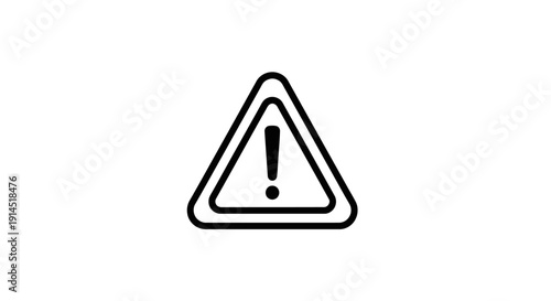Warning Sign with Exclamation Mark Inside Triangle for Safety and Caution
