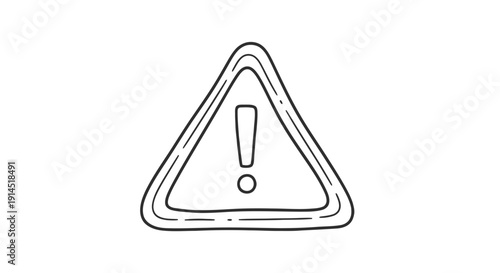 Warning Sign with Exclamation Mark on Triangular Safety Signal for Caution
