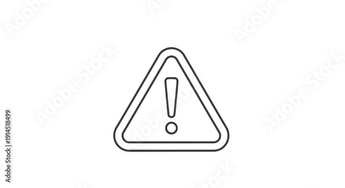 Warning Sign with Triangle and Exclamation Mark for Safety Alert
