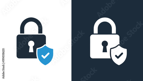 Security icons - Blue icon set - Modern style icon - Vector icon set - Glyph and solid icon set - Icon vector - Flat Design Icon - Stock illustration