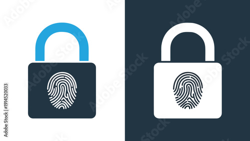 Biometric security icons - Blue icon set - Modern style icon - Vector icon set - Glyph and solid icon set - Icon vector - Flat Design Icon - Stock illustration