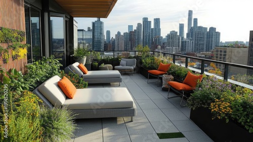 Urban Oasis: Rooftop Terrace with City Views