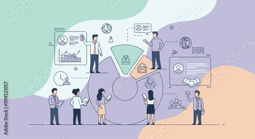 Team Collaboration and Data Visualization in Corporate Meeting