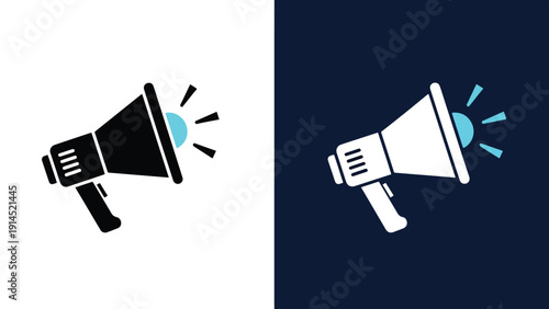 Announcement icons - Blue icon set - Modern style icon - Vector icon set - Glyph and solid icon set - Icon vector - Flat Design Icon - Stock illustration