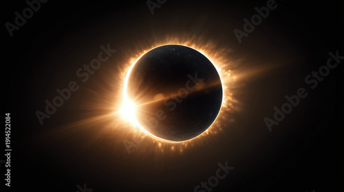 A celestial spectacle: The awe-inspiring solar eclipse. The sun's corona radiates around the moon's silhouette, creating an epic visual