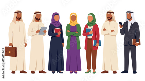 Diverse Muslim Professionals in Business and Education Setting