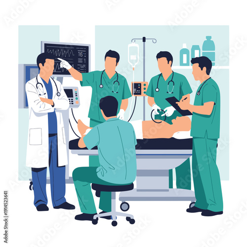 Medical Team Attending Patient on An Emergency Room Bed