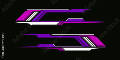Wrap Design for Car Vector. Sport stripes, racing vehicle stickers. Racing stickers for tuning