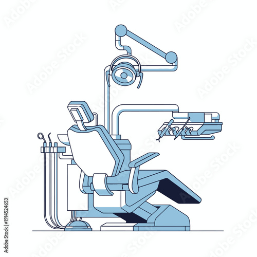 Modern Dental Chair and Equipment Illustration