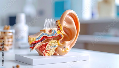 이명 질환을 설명하는 귀 구조 단면