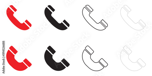 phone call icon vector, phone tube ringing icon symbol vector, silhouette and line art illustration