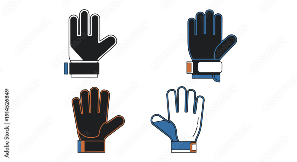 Fototapeta premium Goalkeeper Gloves minimal abstract color vector