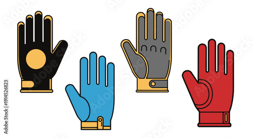 Gloves Line art soft tone color vector