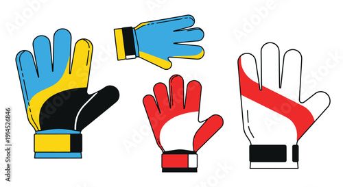 Goalkeeper Gloves abstract colorful design illustration