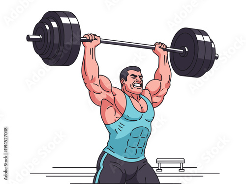 Overhead Barbell Press vector